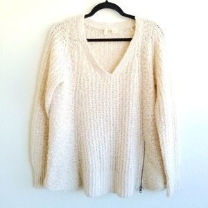 Moth Anthropologie V-neck zipper sweater